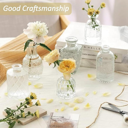 Glass Bud Vases Set of 40 PCS, Small Flower Vases for Wedding Centerpiece Table Decoration, Vintage Vase in Bulk for Flower Arrangements, Mini Vase for Birthday Party, Festival Home Decor,Clear