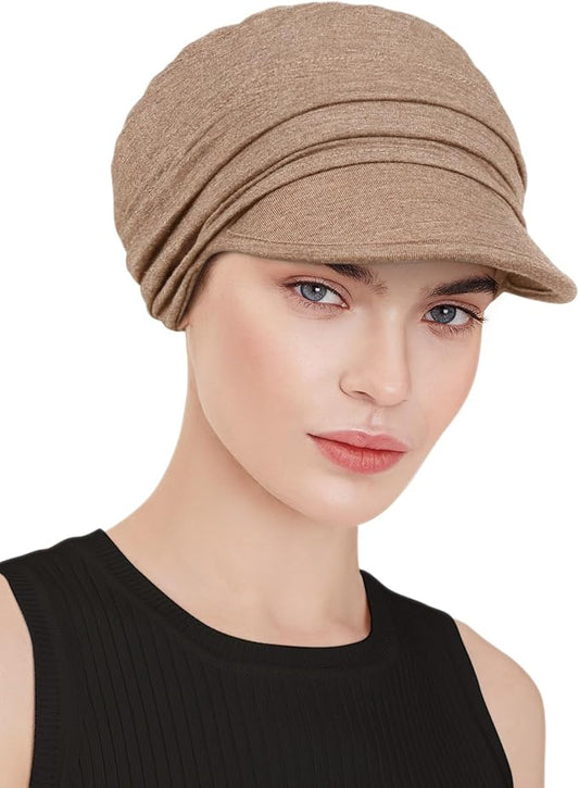 Chemo Headwear Viscose Newsboy Cap for Women Fall and Winter Hats