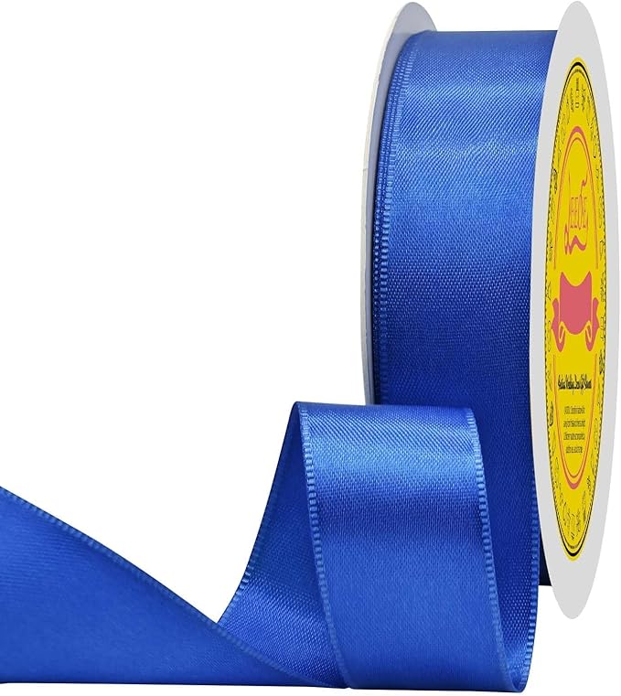 Royal Blue Satin Ribbon 1 inch X 50 Yards Polyester Ribbon for Gift Wrapping Very Suitable for Weddings Party Hair Bow Invitation Decorations and More
