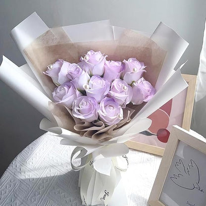 LeZakaa 20 Sheets Flower Wrapping Paper - Waterproof Reversible Floral Bouquet Paper - White Design for Valentine's Day, Mother's Day, Parties, Birthdays, Weddings, Baby Shower