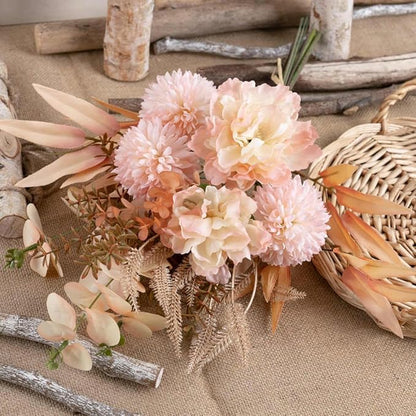 KIRIFLY Artificial Fake Flowers Plants Silk Flower Arrangements Wedding Bouquets Decorations Plastic Floral Table Centerpieces for Home Kitchen Garden Party Décor (Light Pink)