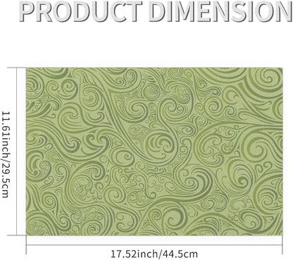 PVC Placemats Set of 1 Sage Green Abstract Art Wipeable Table Mats Washable Heat Resistant Non Slip Vinyl Dining Table Mat for Kithen Indoor Outdoor Patio Farmhouse Place Mats Decorative