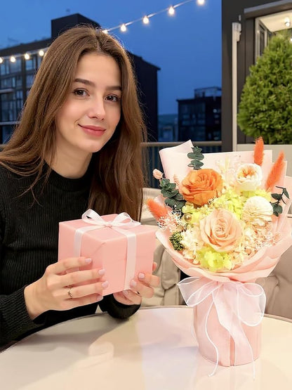 ZMRU Preserved Flower Bouquet, Fresh Flowers for Delivery Prime, Mothers Day Gifts for Mom, Flowers Fresh Bouquet,Birthday for Women, Mom, Grandma, Valentine's Gift, Decor, Graduation Surprise