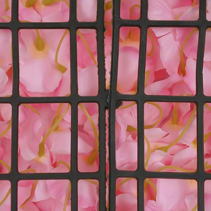 20PCS Artificial Floral Wall Backdrop, 3D Pink Flower Wall Panel, Realistic Silk Flower Backplanes, Roll Up Fake Flower Background for Valentines Wedding Party Photo Arrangement Outdoor Decor