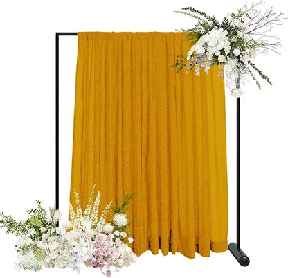10ft x10ft Gold Metallic Spandex Backdrop Drapes Curtains, 1 Panel Glitter Sheer Photography Background, Stretchy Spandex Fabric for Wedding, Party, Baby Shower, Photo Booth Decor