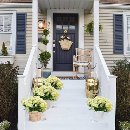 Uieke 12 Bundles Artificial Fake Flowers Outdoors UV Resistant Faux Daisy Mums Silk Flowers Bulk No Fade Shrubs Plants for Indoor Outside Home Wedding DIY Garden Porch Summer Décor (White)
