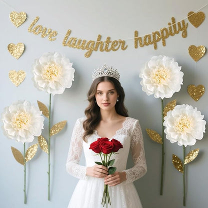 PATTEPOINT 12PCS White Paper Flowers Decorations for Wall Giant Tissue Paper Flowers 12'' White Giant Crepe Artificial Flowers Large Flowers for Wedding Birthday Baby Shower Party Home Decor Supplies