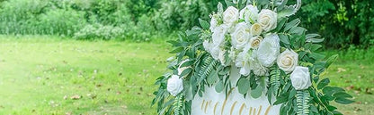 Wedding Arch Flowers, Artificial Flowers for Decoration, Large Flower Swag for Boho Styles Wedding Ceremony Floral Decor - Pack of 2