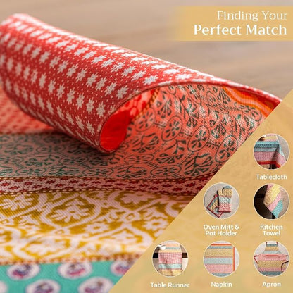 Maison d' Hermine Placemats Set of 4 100% Cotton Washable Cloth Place Mats, Reusable Table Mats for Kitchen Dining Decoration, Party, Wedding, Restaurant Spring/Summer (Provence, 13" x 19")