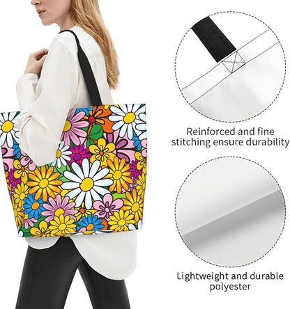 Sunflower Tote Bag For Women, Waterproof Shoulder Bags Big Reusable Grocery Handbag For Shopping Picnic Work Beach