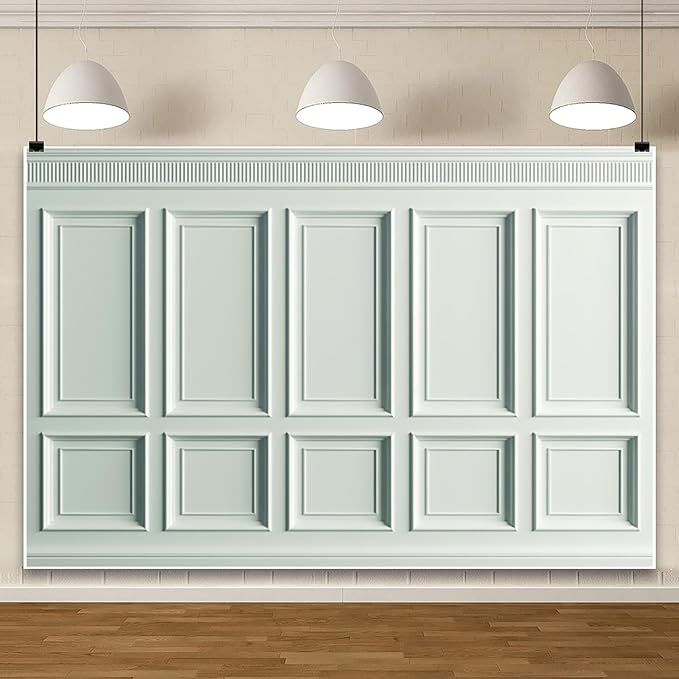AOFOTO Vintage Room Inside Backdrop Classic French Frame Light Green Walls Photo Background for Wedding Bridal Shower Party Banner Home Headboard Decor Wall Photo Studio Booth Props 8x6ft