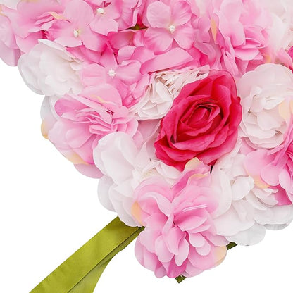 CNCEST Artificial Flower Wall Panels, Flower Wall Mat Silk Rose Flower Panels, Artificial Flower Wall Background (Type 3)