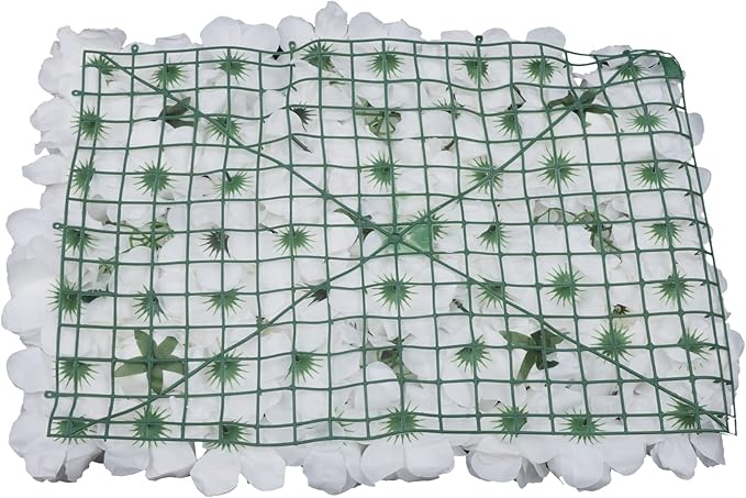 Artificial Flower Wall Panels, Silk Wedding Flower Wall Backdrop Panel, 3D Floral Panel Artificial Floral Wall Mat Flower Screen for Photo Party Wedding Wall Background Decor (6PCS Ivory White)