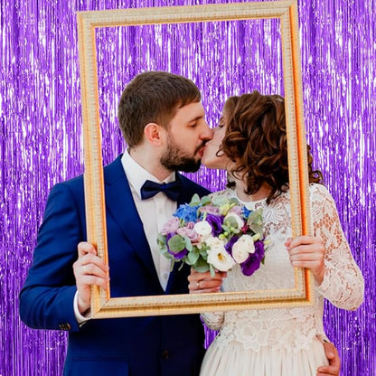 20 Pack Purple Backdrop Tinsel Streamers Foil Fringe Backdrop Halloween Party Decorations Purple Backdrop Curtain Birthday Graduation Bachelorette Christmas New Year Party Decorations