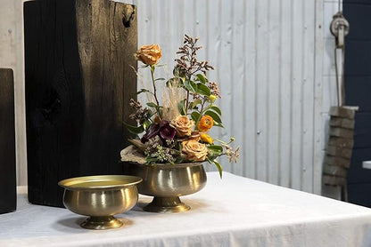 Fiona Metal Gold Compote for Plant and Flowers| Modern Bowl Decor for Home or Office l Indoor and Outdoor Vase for Any Event Decorations (9.75"x 5.75") (72201)