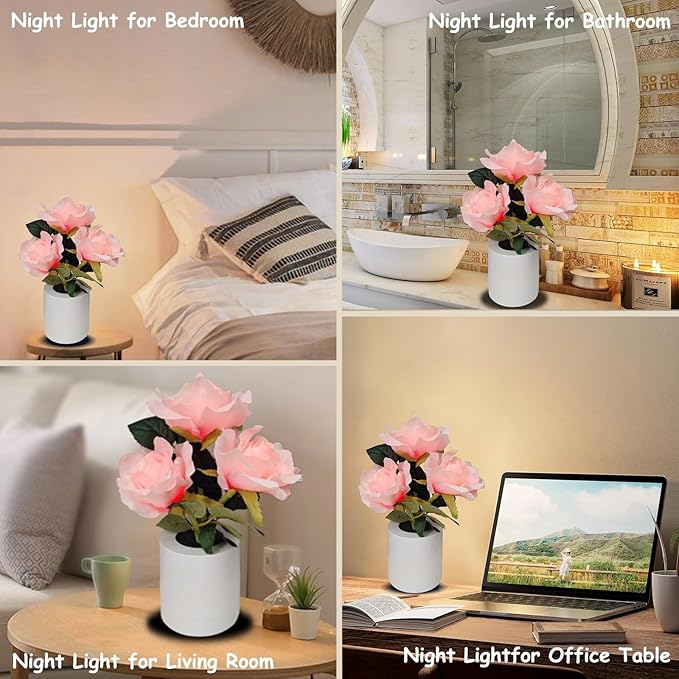 Led Flower Lamp Gift for Women,Sunflowers Flower Lamp Table Lamp Night Light for Bedroom Decor,Mothers Day Birthday Gifts for Her Mom Wife Friends Girlfriend Teacher Grandma (Pink)