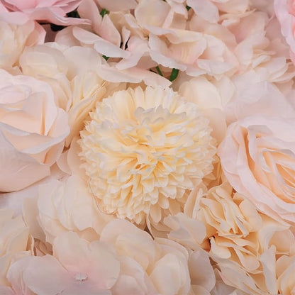 Gdrasuya10 6pcs Realistic Flower Wall Background Artificial Flowers Wall Backdrop Panel 3D Silk Rose Fake Flower Wall Panel Banquet Wedding Party Decor, Photography Background 60 x 40 cm
