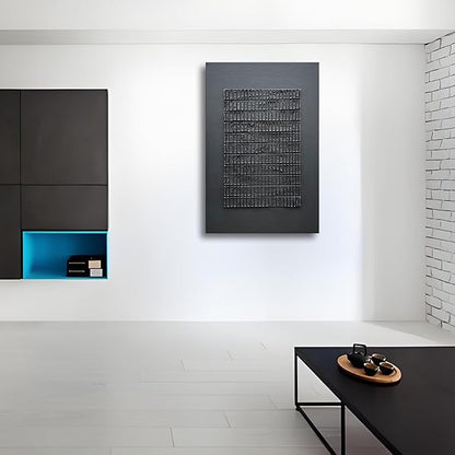 Hand-Painted 45x30 inch Black Abstract Wall Decoration Oil Painting Thick Texture Minimalist Art Home Wall Decoration Painting