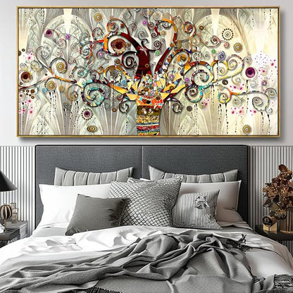 Wall Art Abstract Art Paintings Tree of Life Posters Prints Landscape Picture Colorful Modern Canvas Painting for Living Room Bedroom Office Large Decor 20"x40" with Framed