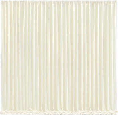 Ivory Backdrop Curtain 10 Panels-Wrinkle-Free Ivory Curtains Polyester Photography Drapes for Wedding Party Baby Shower Photo Background Decorations- 40 X10FT