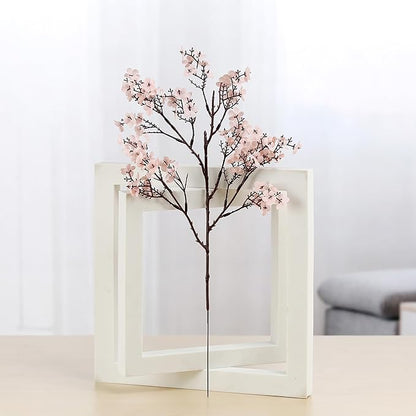 JAKY-Global Babys Breath Silk Artificial Flowers Bulk with Vase 10pcs Fall Decor Fake Flower Bouquet Bulk for Home Indoor Floral Arrangement Table Centerpieces Party Decor(Autumn Pink with Vase)