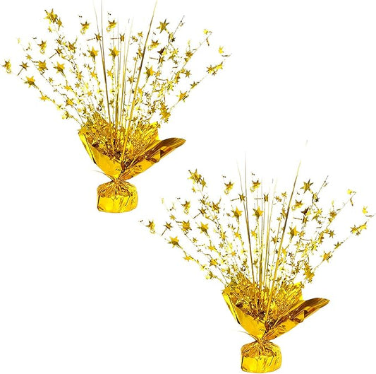 ALISSAR Glitter Gold Star Centerpieces-Table Decorations for Home Decor Birthday Wedding Anniversary Decor (2, Gold)