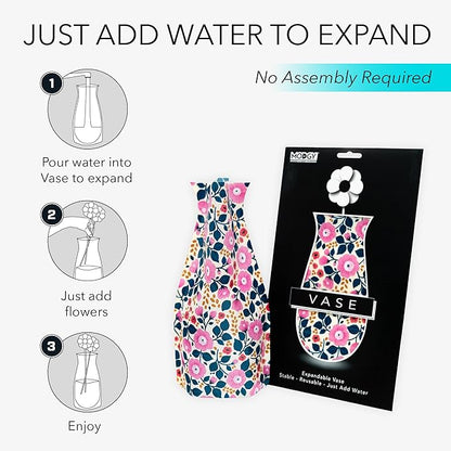 MODGY Expandable Flower Vase Plastic Decorative Modern Vases for Flowers Centerpieces Dining Table Decor Living Room Bathroom Wedding Office, Aviva