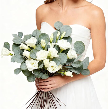 50pcs Eucalyptus Leaves simulate Green Plants, Wedding Home Office Center Flower Decoration, DIY vase Flower Arrangement Eucalyptus Leaves, Stems