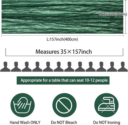 12 Pack 13Ft Cheesecloth Table Runner 35x157 Inch Boho Gauze Table Runner Cheese Cloth Long Rustic Table Runners for Wedding Bridal Shower Birthday Party Table Decor (Dark Green)