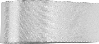 MEEDEE Silver Satin Ribbon 1-1/2 Inch Silver Ribbon Lux Double Faced Satin Ribbons by 50 Yards Polyester Satin Ribbons for Crafts, DIY Crafts, Weddings, Flower Bouquet, Holiday Decorating