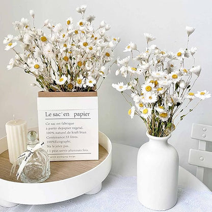 Dried Daisy Flowers Bouquet, 150+ Dry White Flowers, Artificial Sunflowers, 17'' Natural Gerber Daisies Arrangements for Farmhouse Vase Decor, Wedding, DIY Home Office Party Decoration