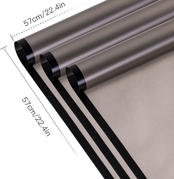 WRAPAHOLIC 20 Sheets Flower Wrapping Paper - 22.4 x 22.4 inch Black Border Water-Resistant Floral Bouquet Wrapping Paper, Florist Supplies Packaging Paper for Wedding Birthday Gift DIY