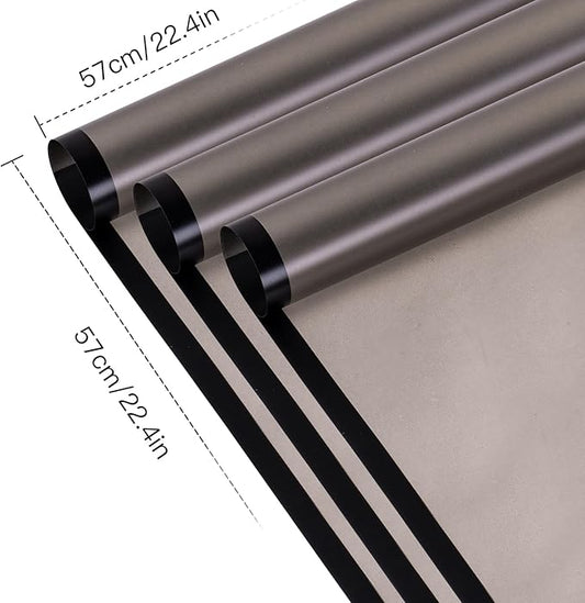 WRAPAHOLIC 20 Sheets Flower Wrapping Paper - 22.4 x 22.4 inch Black Border Water-Resistant Floral Bouquet Wrapping Paper, Florist Supplies Packaging Paper for Wedding Birthday Gift DIY