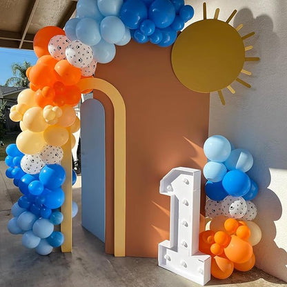 Dog Paw Balloons Orange and Blue 60pcs 12 Inch Paw Print Puppy Balloons Navy Blue Pastel Orange Beige Latex Helium Balloon for Boys Paw Space Theme Baby Shower Blue Birthday Party Decorations