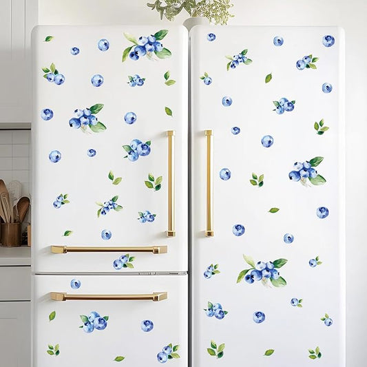 Blueberries Wall Stickers Decor, Kitchen Stickers Wall Decor, Kitchen Wall Stickers, Removable Peel and Stick Fruit Decals for Nursery, Playroom, Girls Bedroom, Living Room