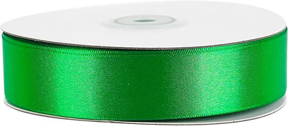 MEEDEE Emerald Ribbon 1 Inch Emerald Green Satin Ribbon Lux Double Faced Satin Ribbons by 50 Yards Polyester Green Wrapping Ribbons for Crafts, Wedding, Flower Bouquet, Holiday Decorating