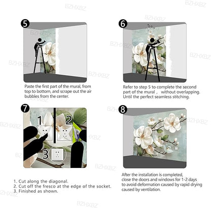 Beautiful 3D Floral Wallpaper Bedroom Modern Flowers murals Trendy Office Decorative Living Room tv Background Large Wall Mural - 160"x108" Not Peel and Stick