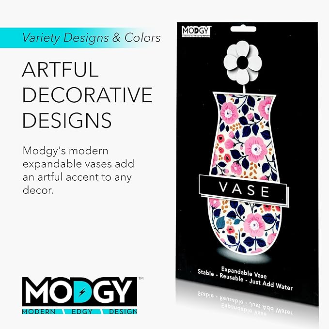 MODGY Expandable Flower Vase Plastic Decorative Modern Vases for Flowers Centerpieces Dining Table Decor Living Room Bathroom Wedding Office, Aviva