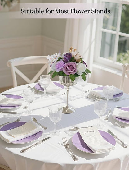 BLOSMON Artificial Flowers Ball Wedding Centerpieces 2 Pcs Lilac Rose Artificial Flower Center Pieces Decoration for Table Silk Kissing Ball Faux Floral Bouquet Arrangements for Home Party DIY Decor