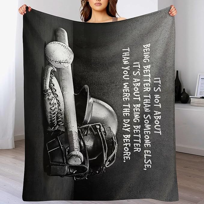 Baseball Throw Blanket for Kids & Adults - Soft, Warm & Cozy Fleece Blanket for Couch, Sofa & Bed - 40"x50"