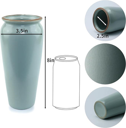 8-inch ice Cracked Glazed Ceramic vase, Modern Eastern Style Ceramic vase, Dining Table, Central Living Room Shelf Decoration (TQ02)