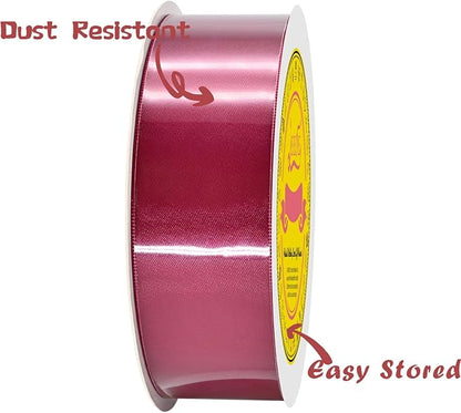 Double Face Beauty Red Satin Ribbon 1-1/2" X 50 Yards Polyester Beauty Red Ribbon for Gift Wrapping Very Suitable for Weddings Party Hair Bow Invitation Decorations and More