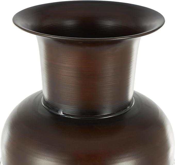 Deco 79 Metal Decorative Vase Tall Trellis Floor Centerpiece Vases with Brown Trumpet Tops, Set of 3 Flower Vases for Home Decoration 52", 39", 27" H, White