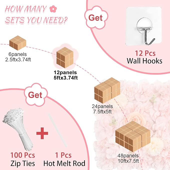Artificial Flower Wall 5ftx3.74ft Peach Floral Backdrop Wedding Wall Panel Fake Background for Balloon Party Baby Shower Birthday Bridal Decorations