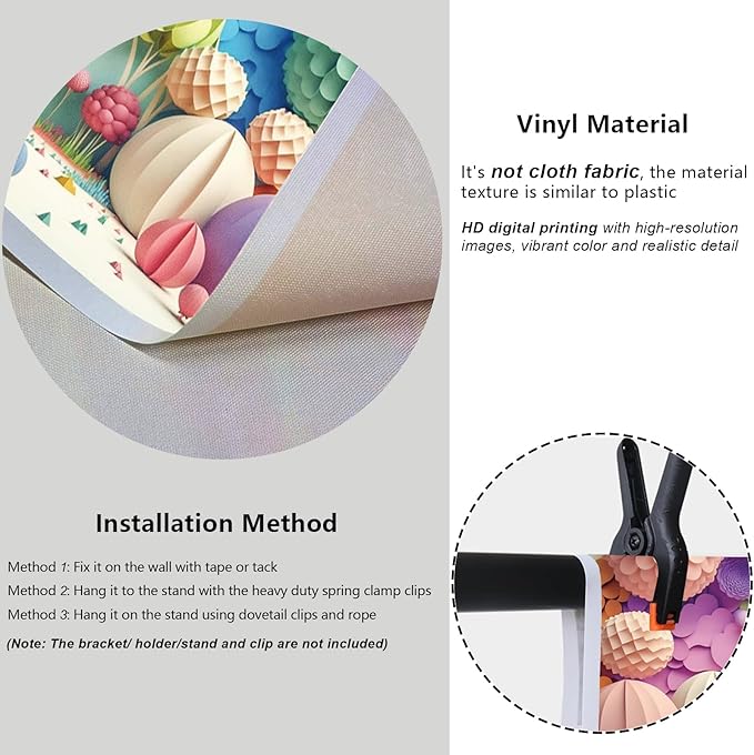YongFoto Paper Flowers Backdrop 10x7ft Colorful Cut Paper Floral Blossom Rainbow Arch Hot Air Balloon Honeycomb Ball Photography Background Lovely Party Banner Home Decor Photo Studio Booth Props