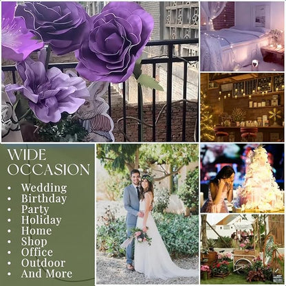 Giant Artificial Flower, 4.6ft Large EVA Flower Backdrop Decorations for Wedding Birthday Christmas Party Photography Shop Window Home Decor Props, Purple