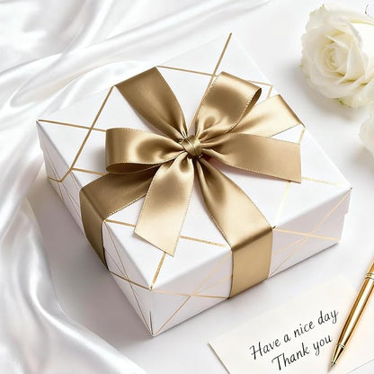 1-1/2" x 100 Yards Satin Ribbon - Wide Silk Champagne Gold Ribbon with Spool - Ideal for Gift Wrapping, Floral Bouquets, Crafts, Wedding Party Decorations, Christmas and Sewing Projects