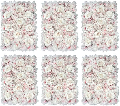 Flower Panels for Flower Wall (6 Pack) 24 Inch by 16 Inch Each | Flower Wall, Backdrop, Weddings, Event Decor, and Bridal & Baby Shower (Gradient White and Pink)