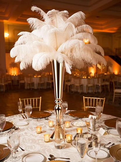 Gold Centerpieces for Table Wedding Vase - 2 Pcs 21.9" Tall Versatile Metal Trumpet Vase Tabletop Flower Stand for Party Dinner Anniversary Ceremony Centerpiece Event