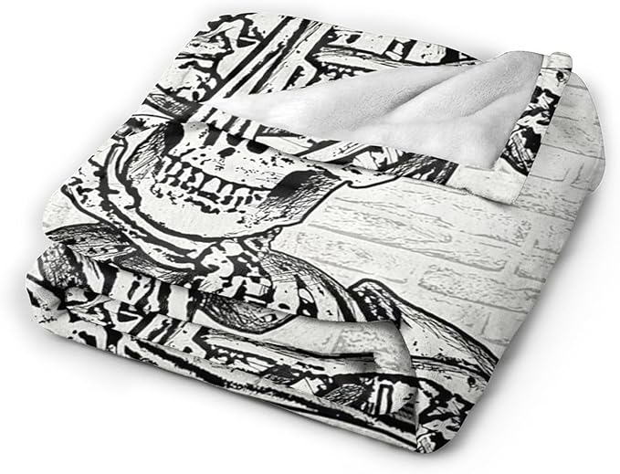 Funny Skull Throw Blanket - Skeleton Gifts & Decor - Soft, Warm, Cozy Fleece Blanket for Boys, Men, Girls, Women, Kids & Adults - 80"x60"